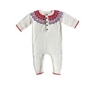 Hanna Andersson New in Bag Yuletide Fairisle Sweater Romper